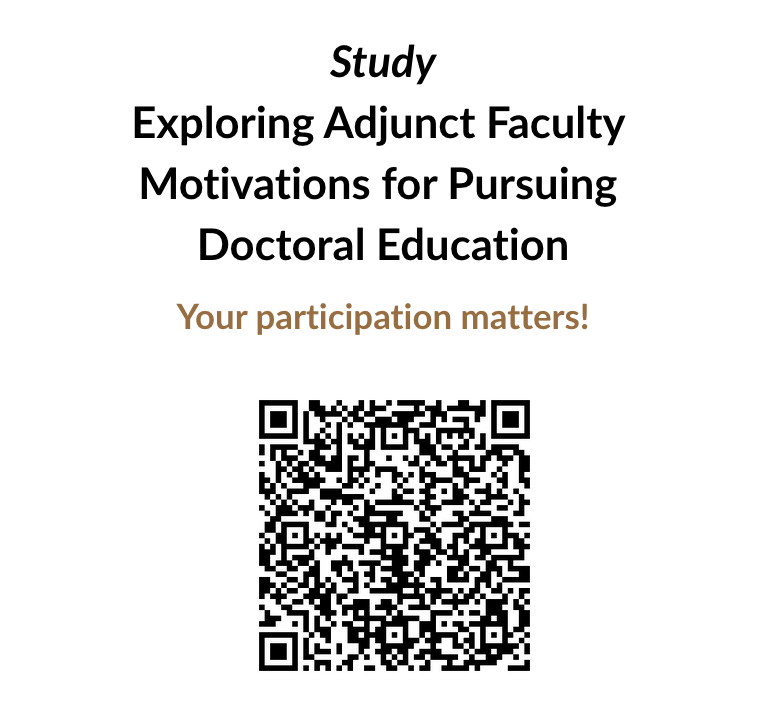 Adjunct Faculty Study on Motivations for Pursuing Doctoral Education